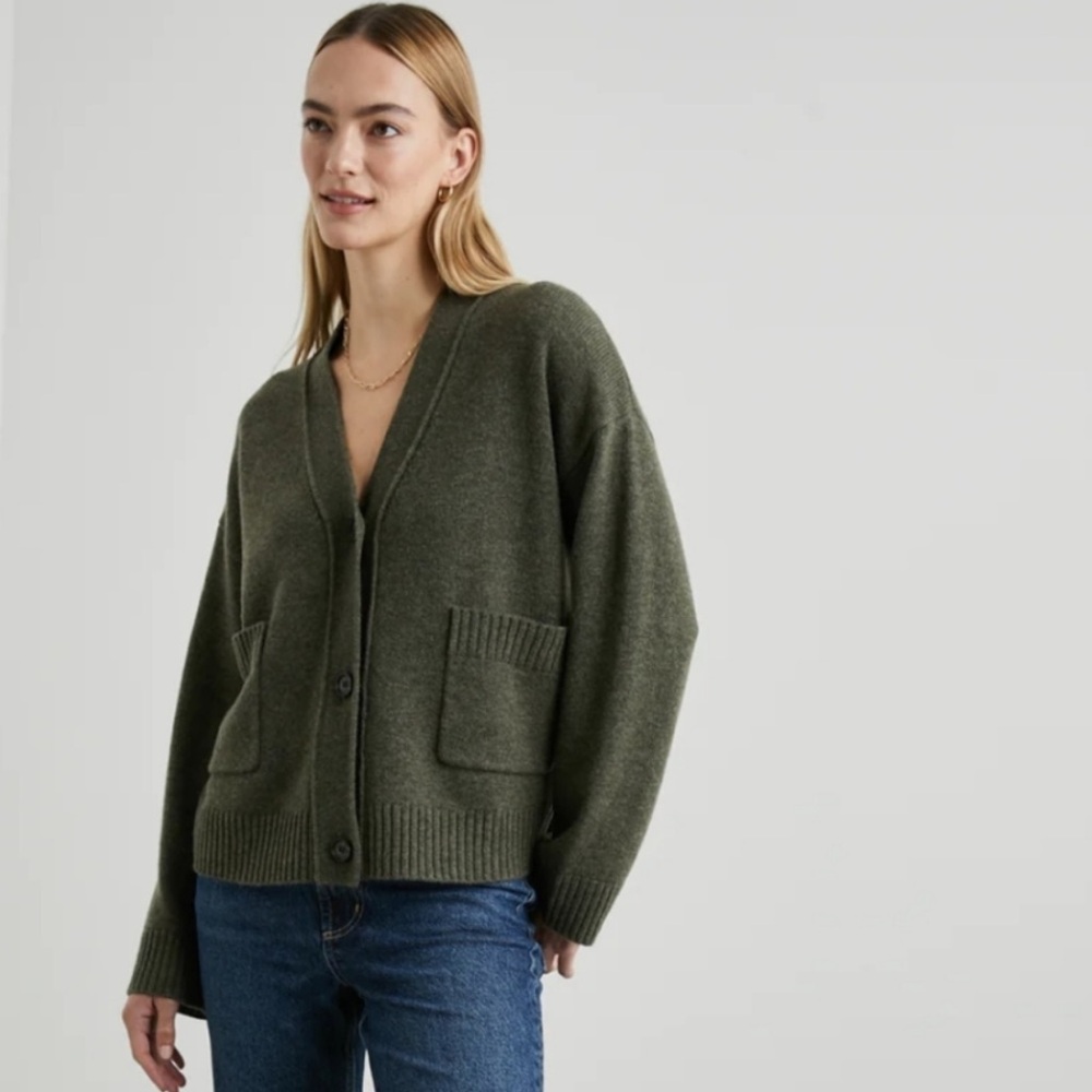 Rails Lindi Wool Cashmere Green Cardigan Sweater